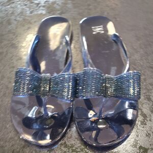 INC International Concepts Women's Glittery Blue Sandals